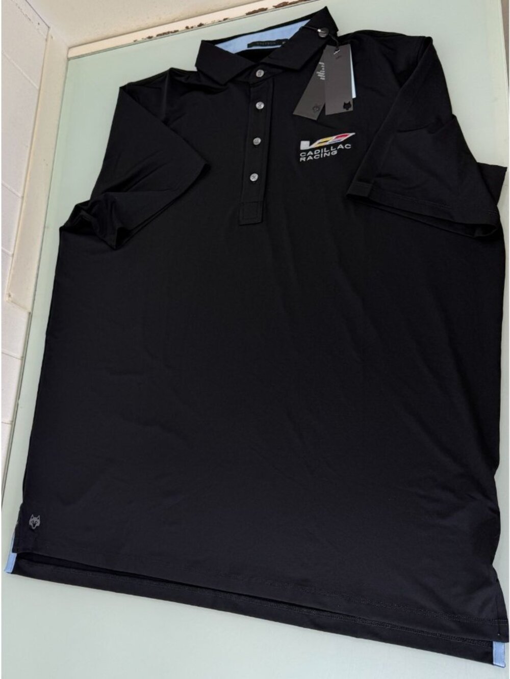 Greyson Cadillac Racing Golf Tala Polo Shirt Mens XL Black Performance Stretch